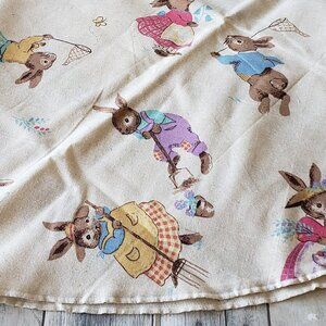 Open package - Rabbit Bunny Cream with Colorful 60X84 Oval Tablecloth